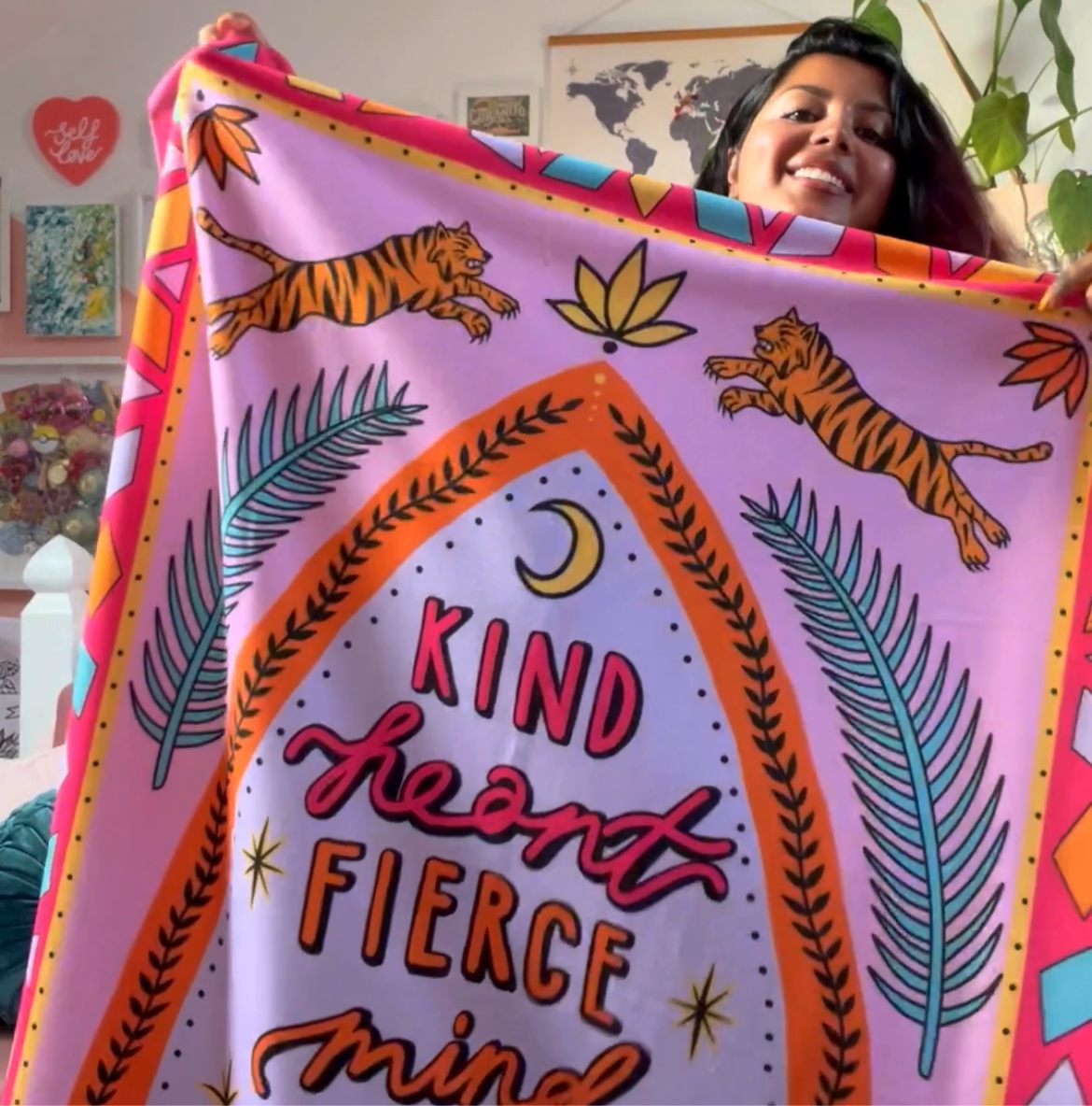 kind heart, fierce mind, brave spirit blanket