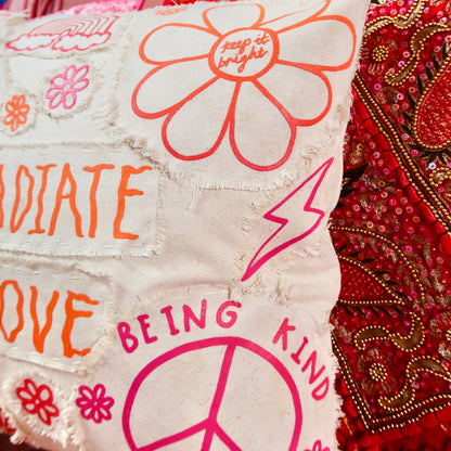 hippie heart cushion
