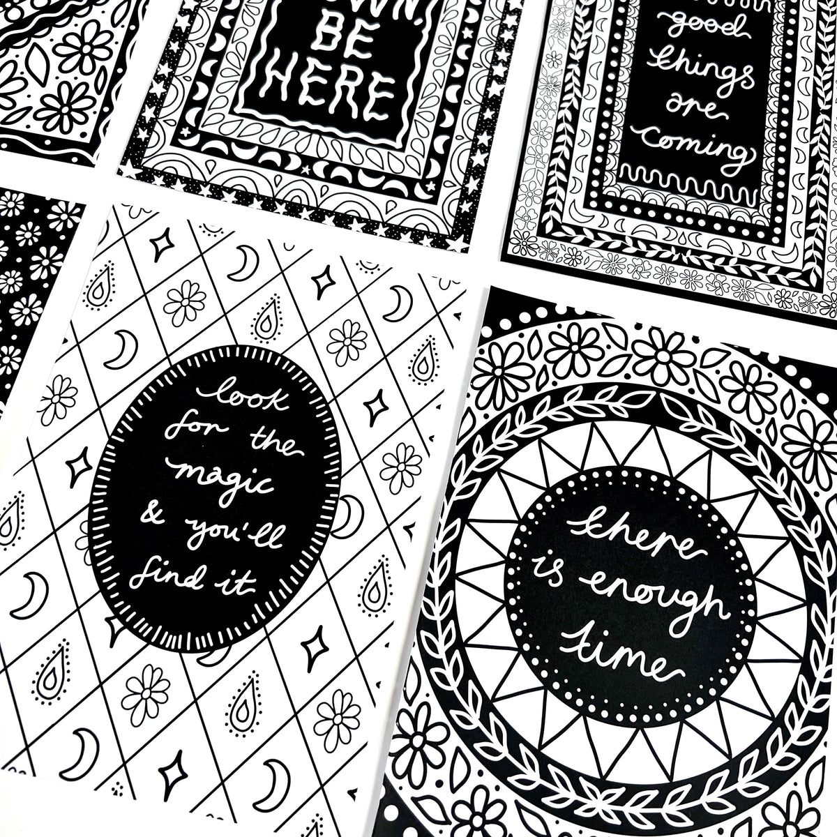 keep it bright colouring book - 10 prints