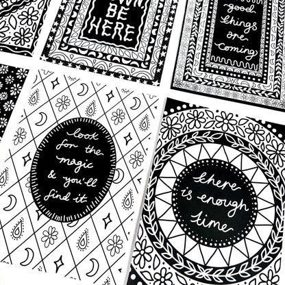 keep it bright colouring book - 10 prints