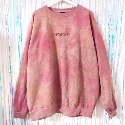blessed embroidered sweatshirt - tie dye
