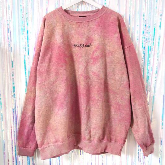 blessed embroidered sweatshirt - tie dye