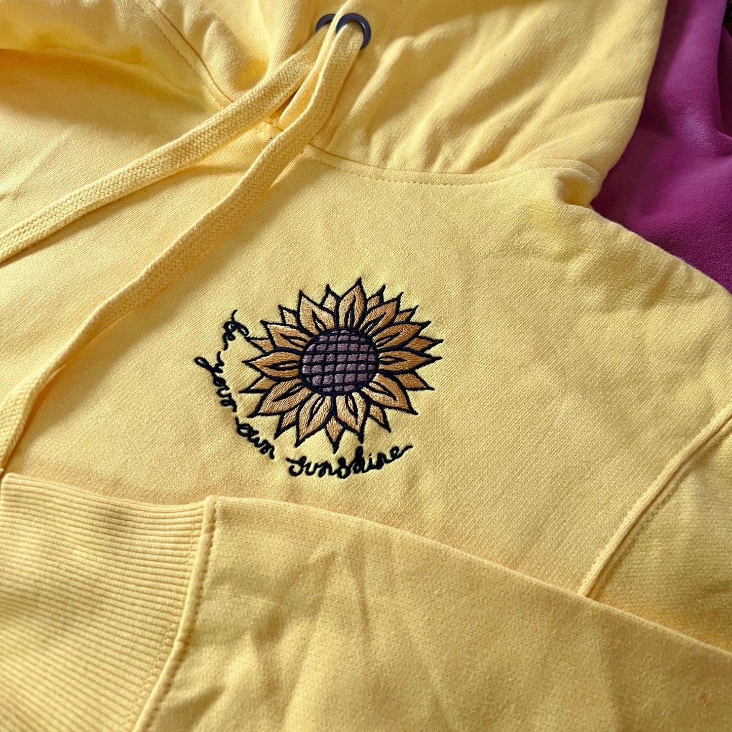 be your own sunshine embroidered hoodie - yellow
