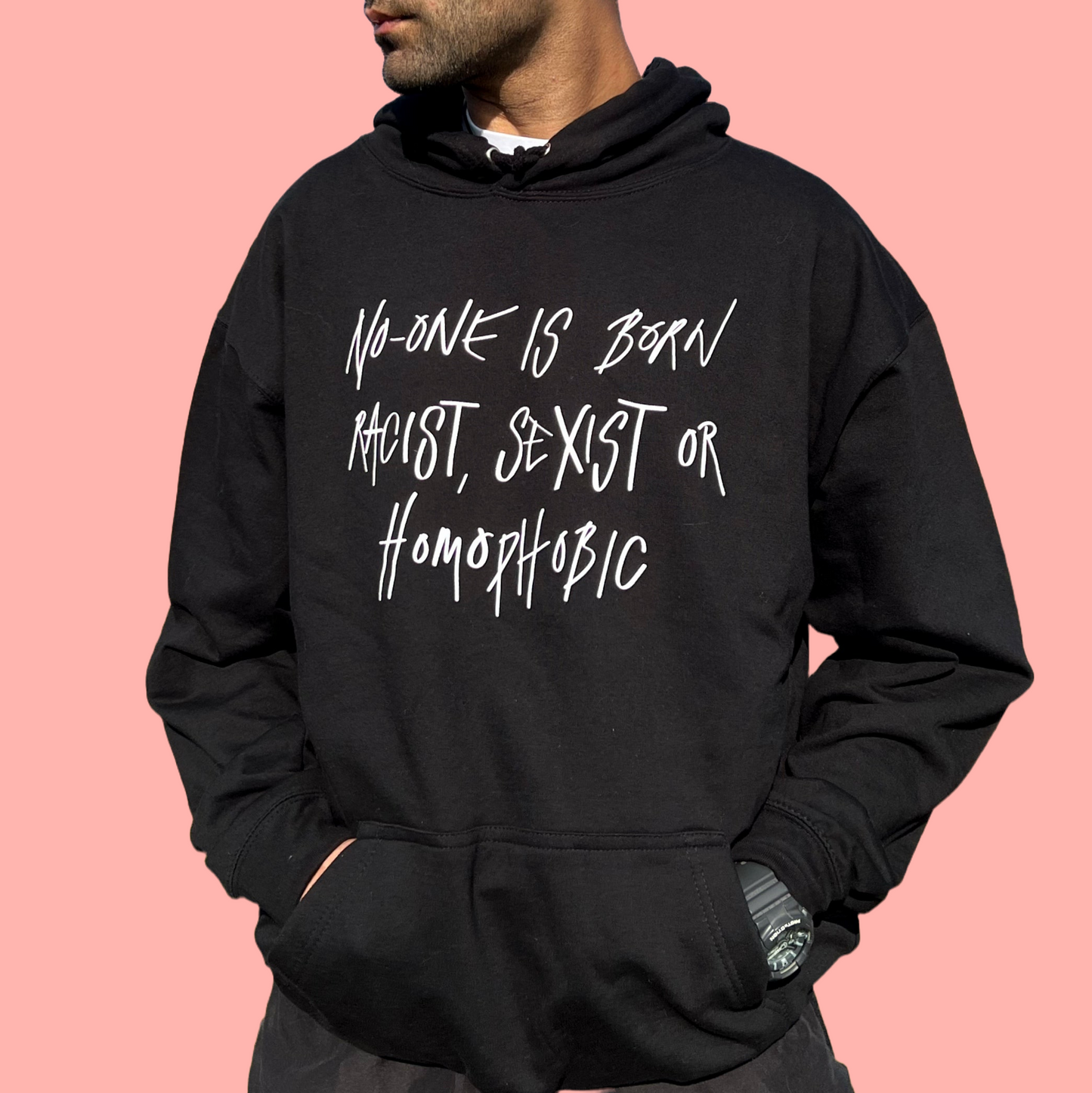 hate is taught hoodie - black