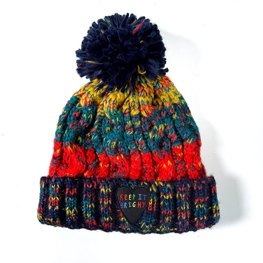 keep it bright multicolour bobble hat