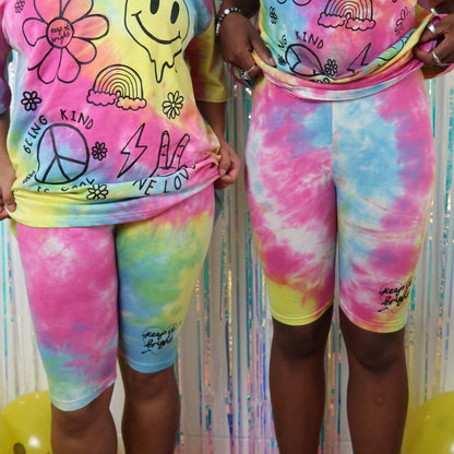 keep it bright tie-dye legging shorts - bright