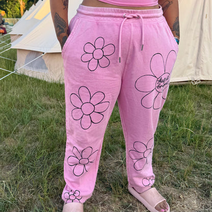 flower power lounge pants - pink