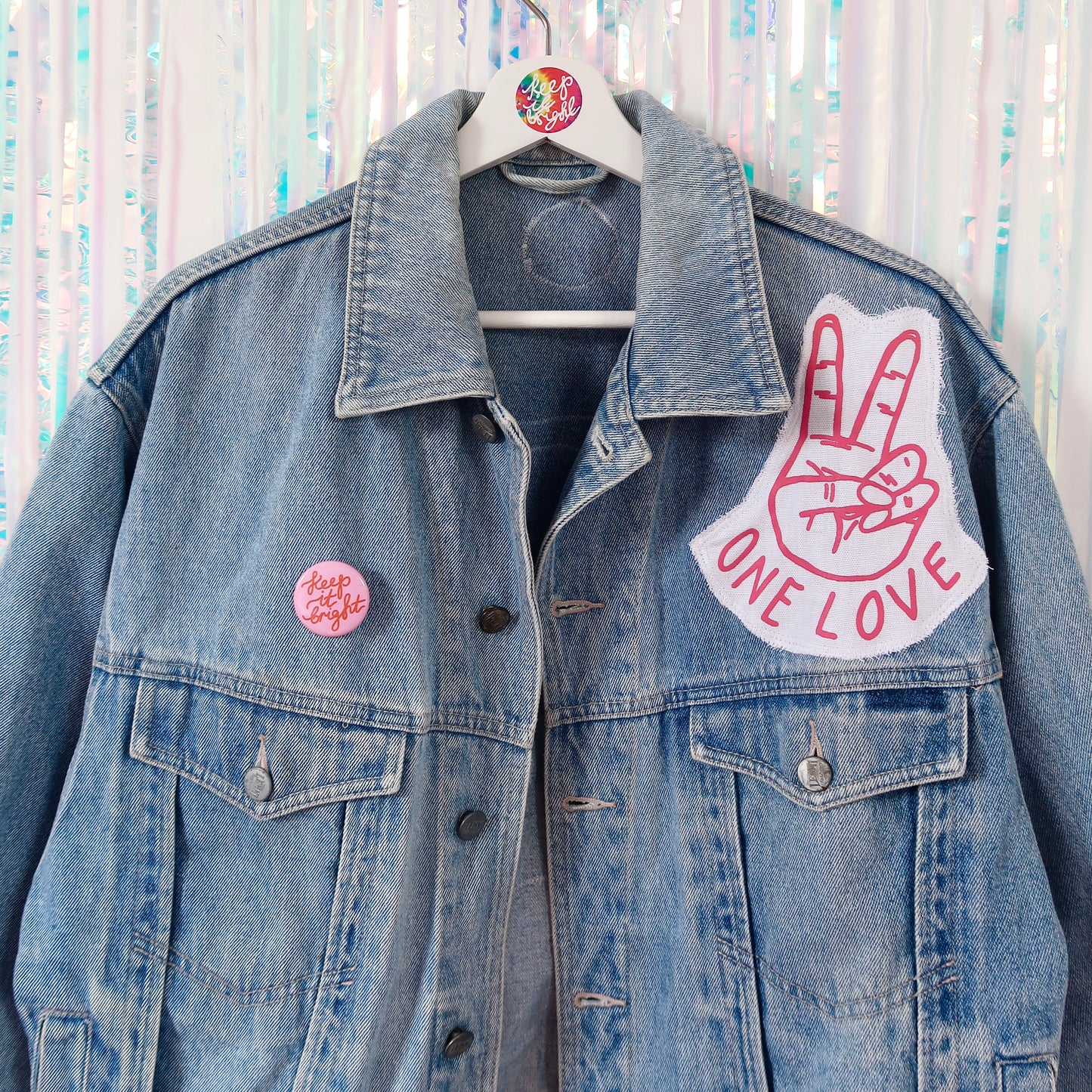 hippie heart denim jacket