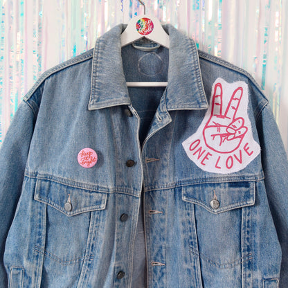 hippie heart denim jacket
