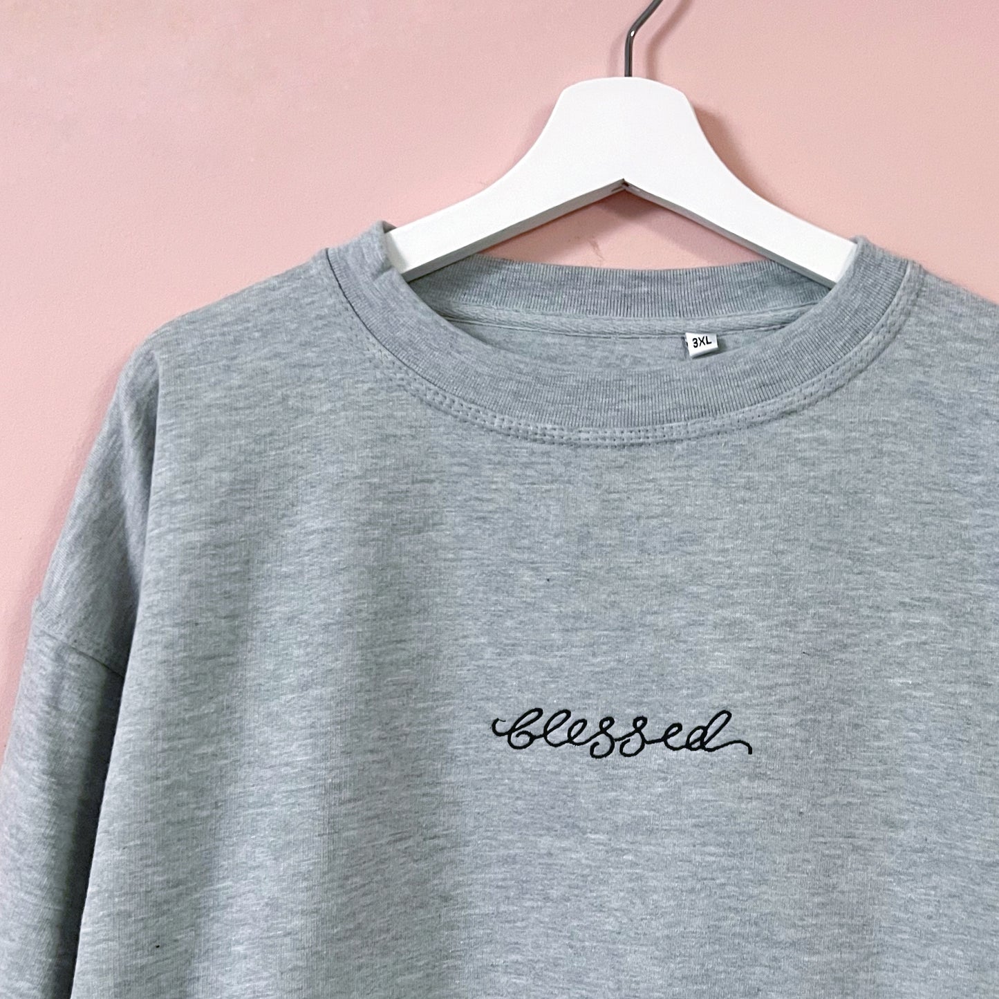blessed embroidered sweatshirt - grey