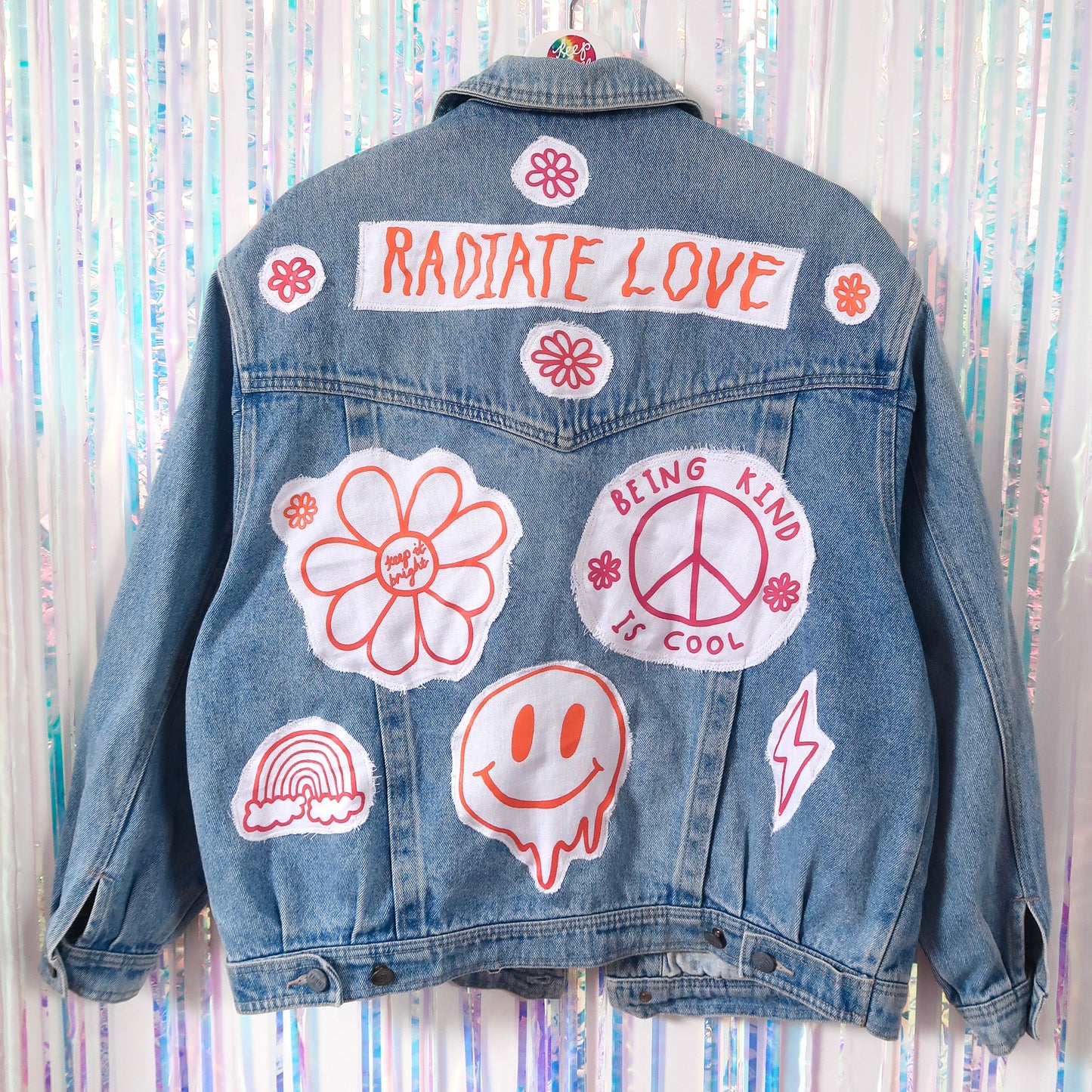 hippie heart denim jacket