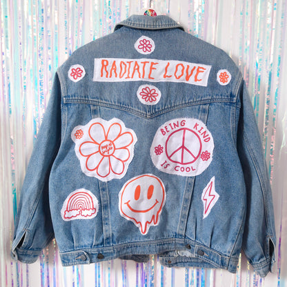 hippie heart denim jacket