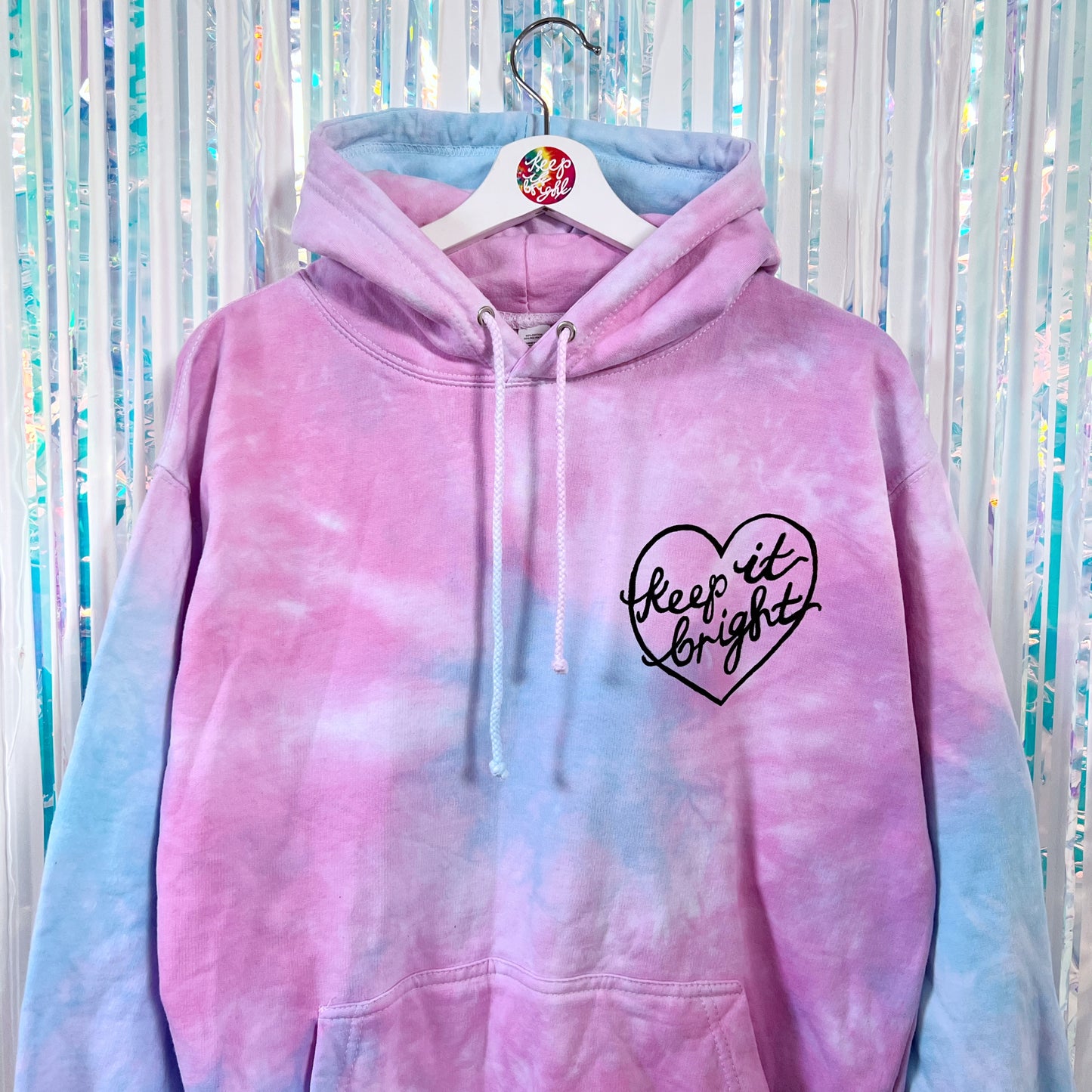 keep it bright tie dye hoodie - M