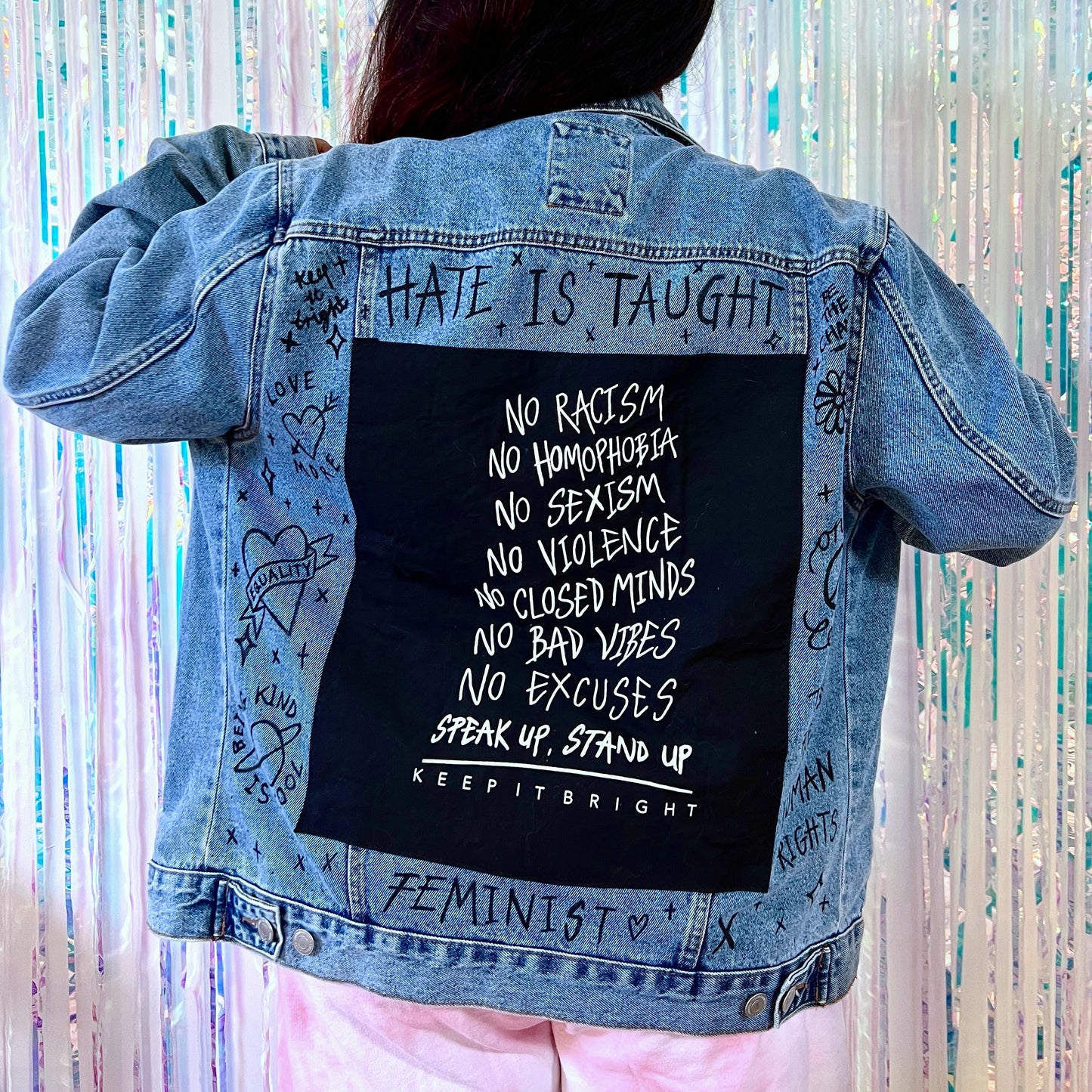 stand up, speak up denim jacket