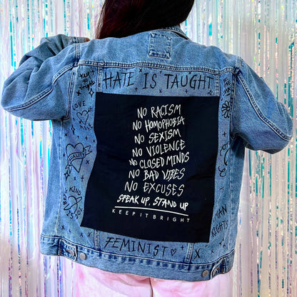 stand up, speak up denim jacket