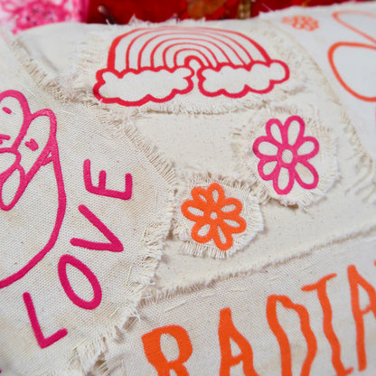 hippie heart cushion
