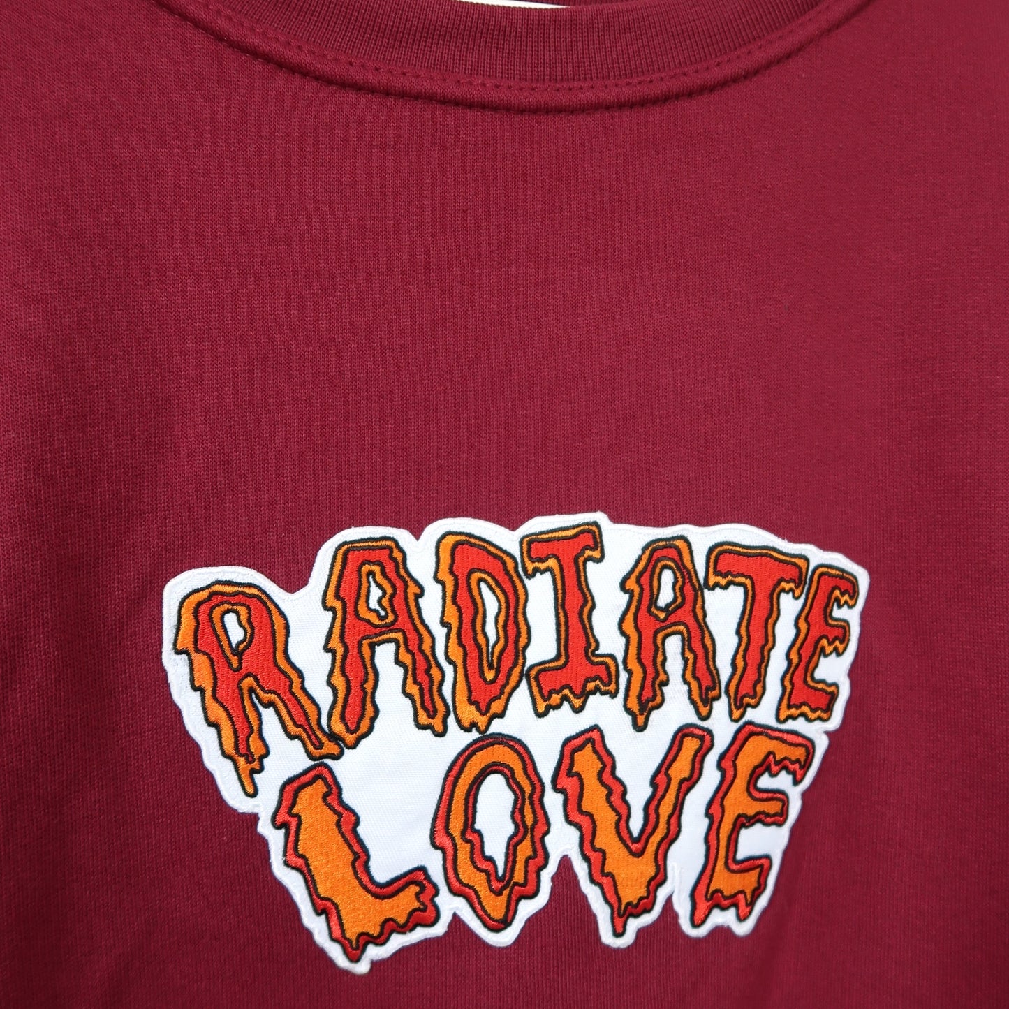 radiate love embroidered sweatshirt - burgundy