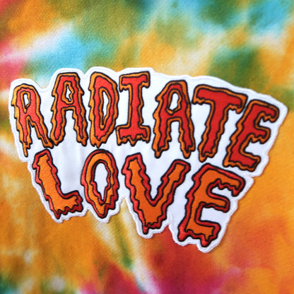 radiate love embroidered hoodie - tie dye