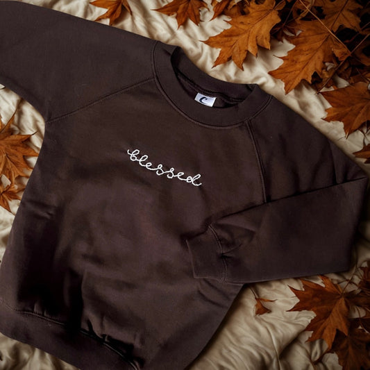 kids blessed hand-embroidered sweatshirt