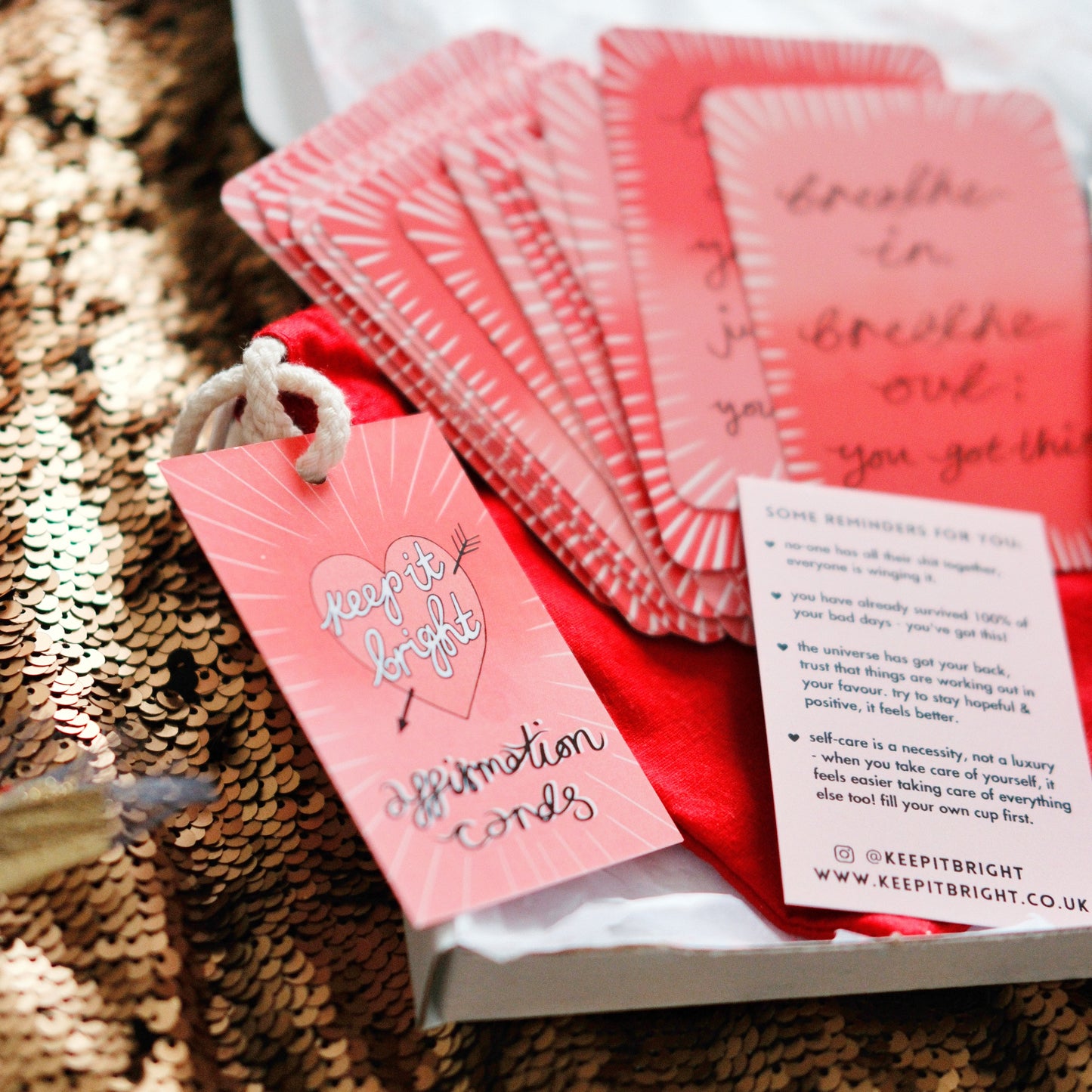affirmation card & crystals set
