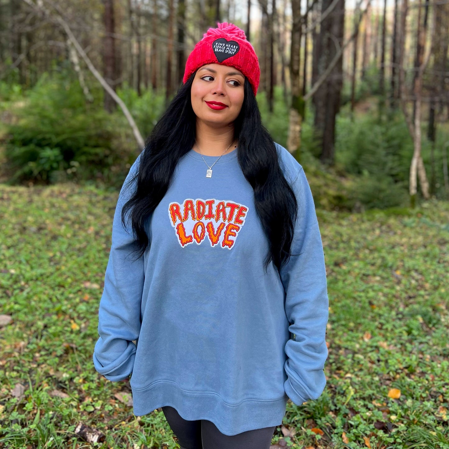 radiate love embroidered sweatshirt - dusky blue