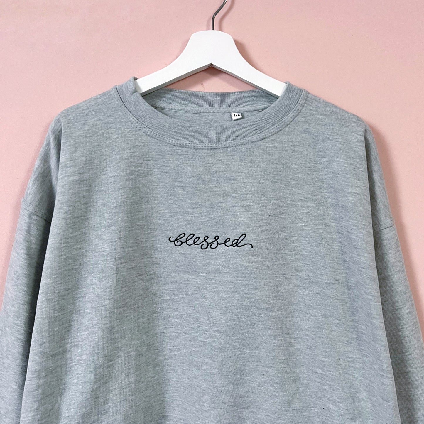 blessed embroidered sweatshirt - grey
