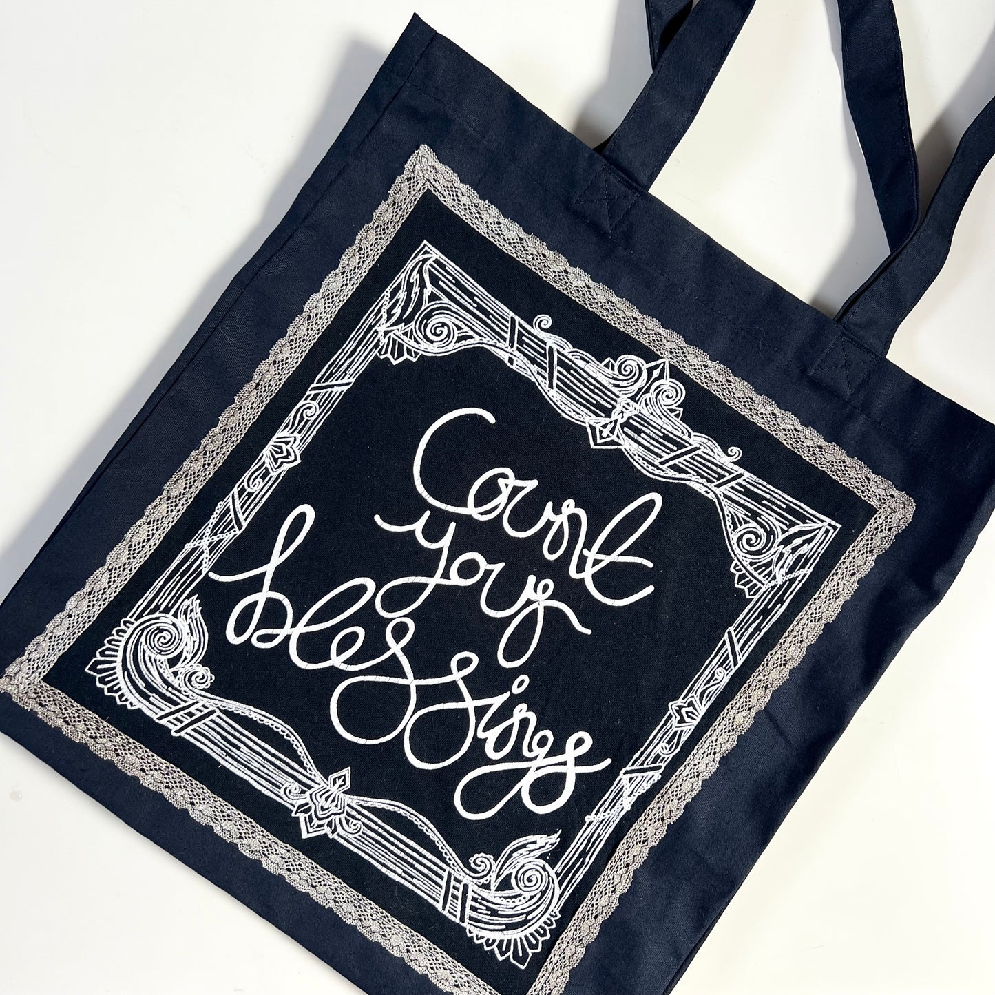 count your blessings tote bag - navy