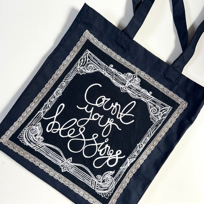 count your blessings tote bag - navy
