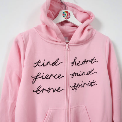 kind heart, fierce mind, brave spirit - kids onesie - pink