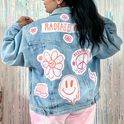 hippie heart denim jacket