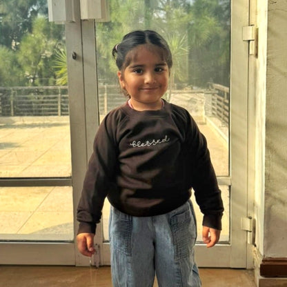 kids blessed hand-embroidered sweatshirt