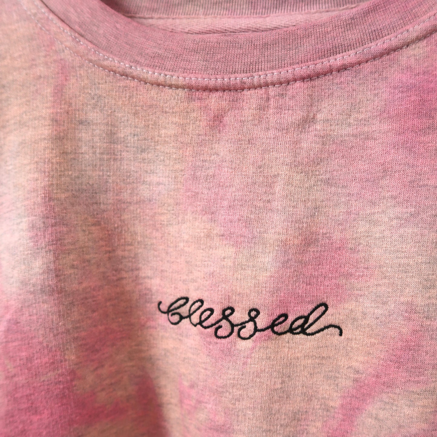blessed embroidered sweatshirt - tie dye