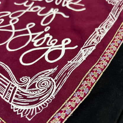 count your blessings tote bag - burgundy