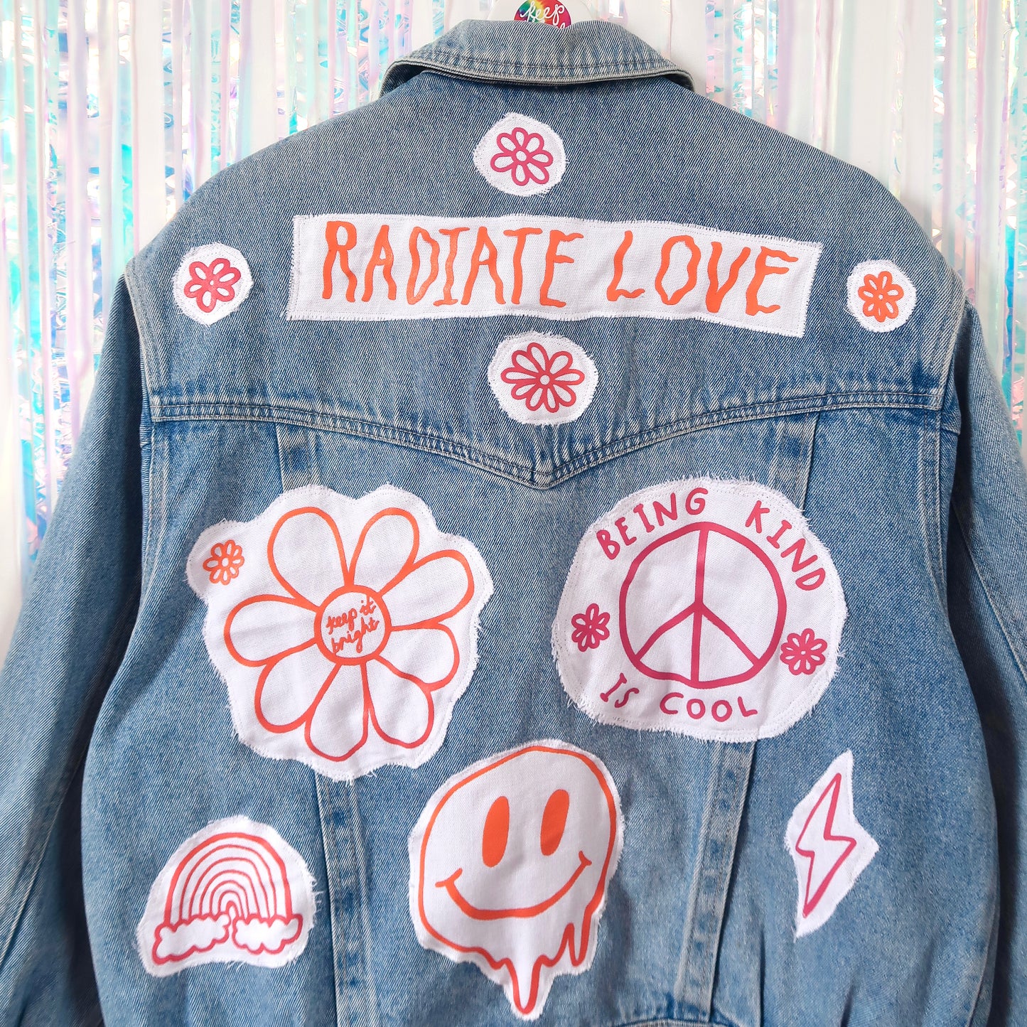 hippie heart denim jacket