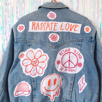 hippie heart denim jacket