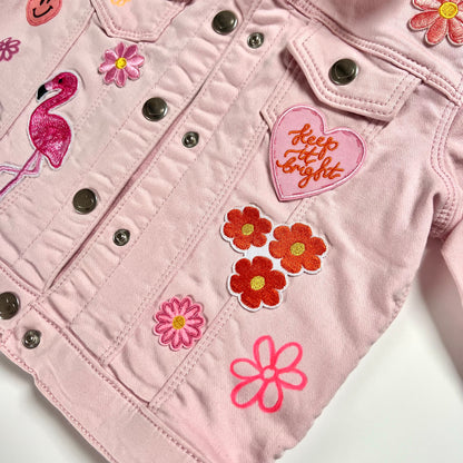 ‘flower power’ kids denim jacket