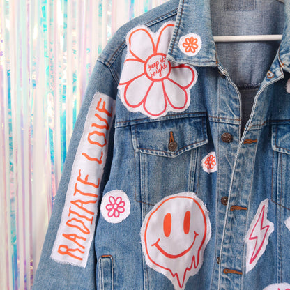hippie heart denim jacket