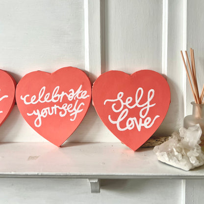 mini heart canvases