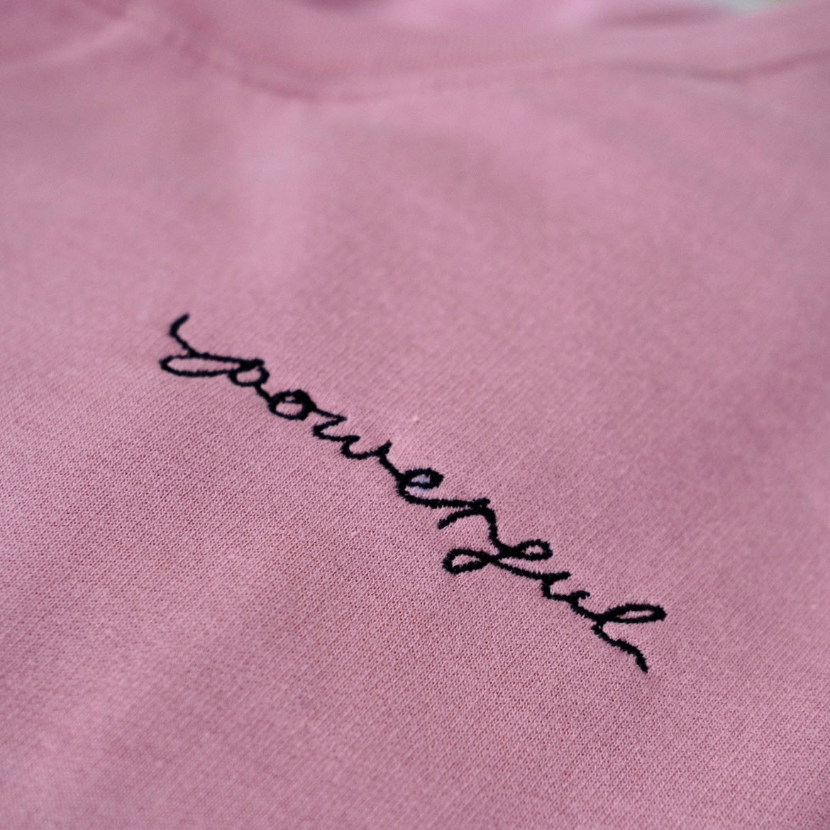 powerful embroidered crop sweatshirt - pink