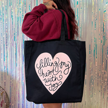 filling my heart with joy large tote bag