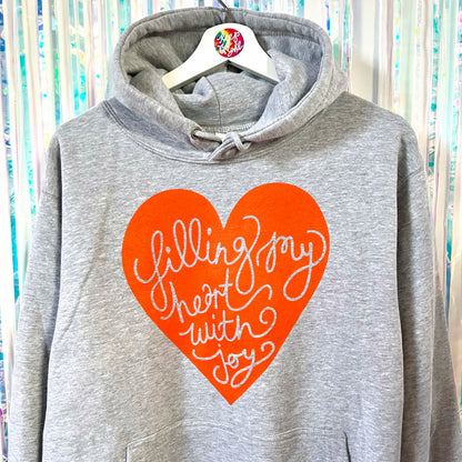 filling my heart with joy pullover hoodie - light grey