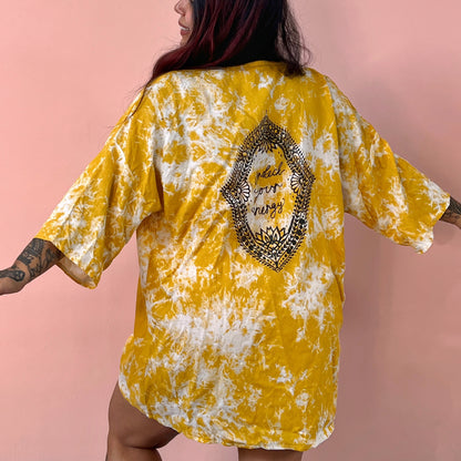protect your energy tie dye kimono top