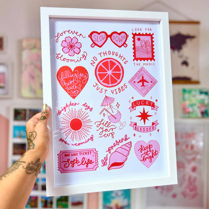 brighter days prints | pink & red | A4 / A3