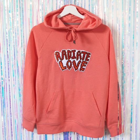radiate love embroidered hoodie - peach