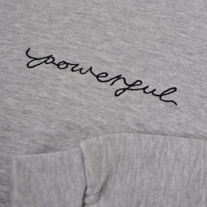 powerful embroidered sweatshirt - grey