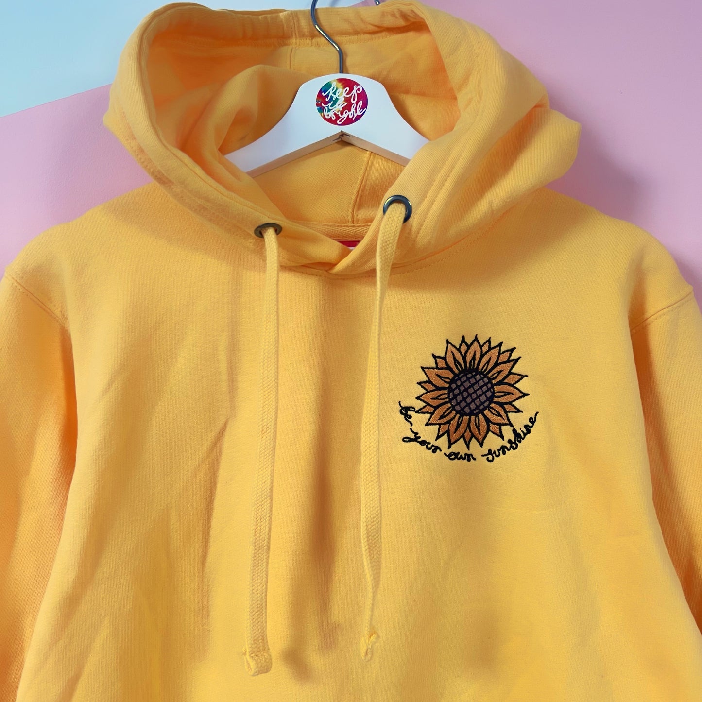 be your own sunshine embroidered hoodie - yellow