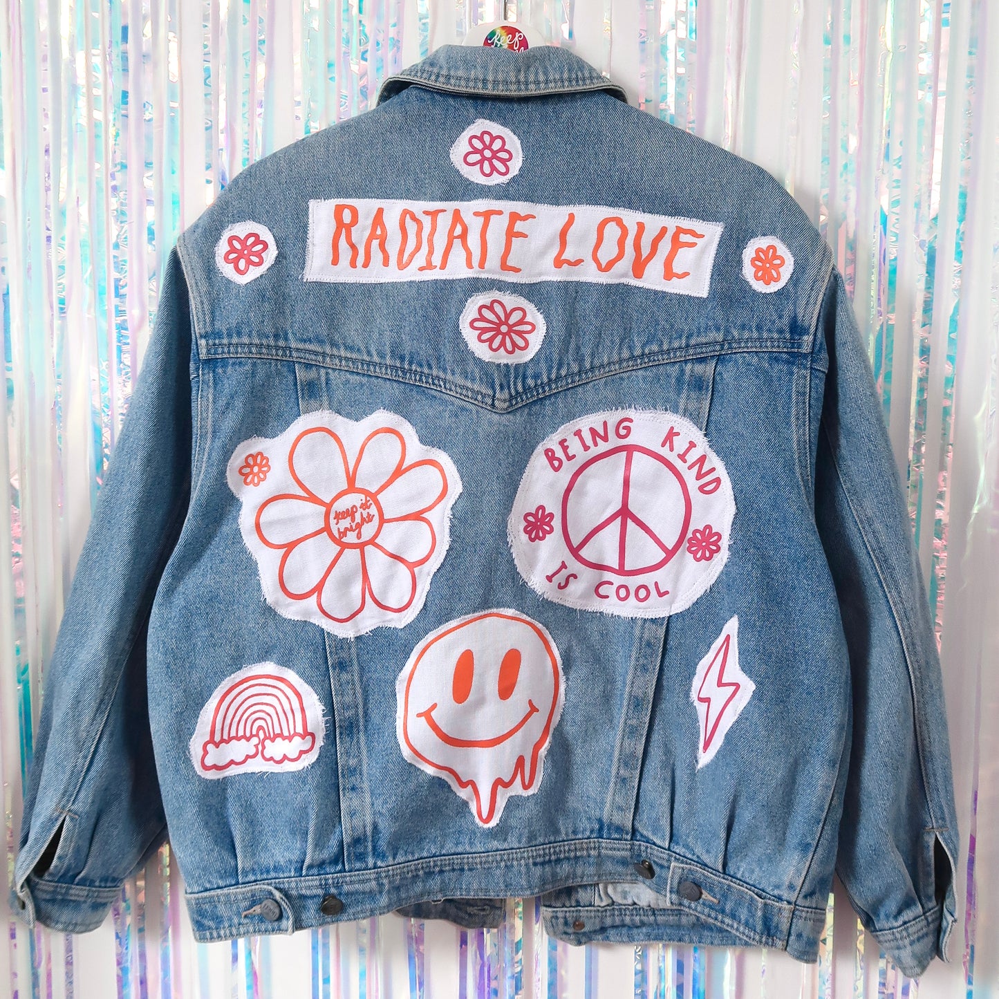 hippie heart denim jacket