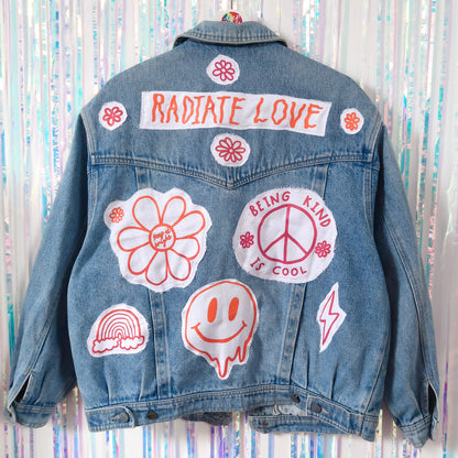 hippie heart denim jacket