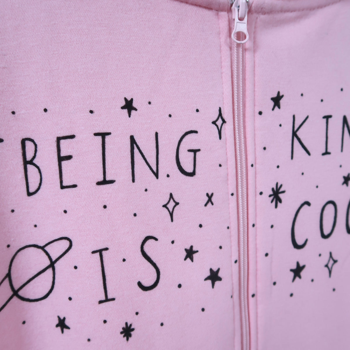 being kind is cool - kids onesie - pink