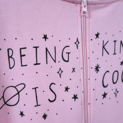 being kind is cool - kids onesie - pink